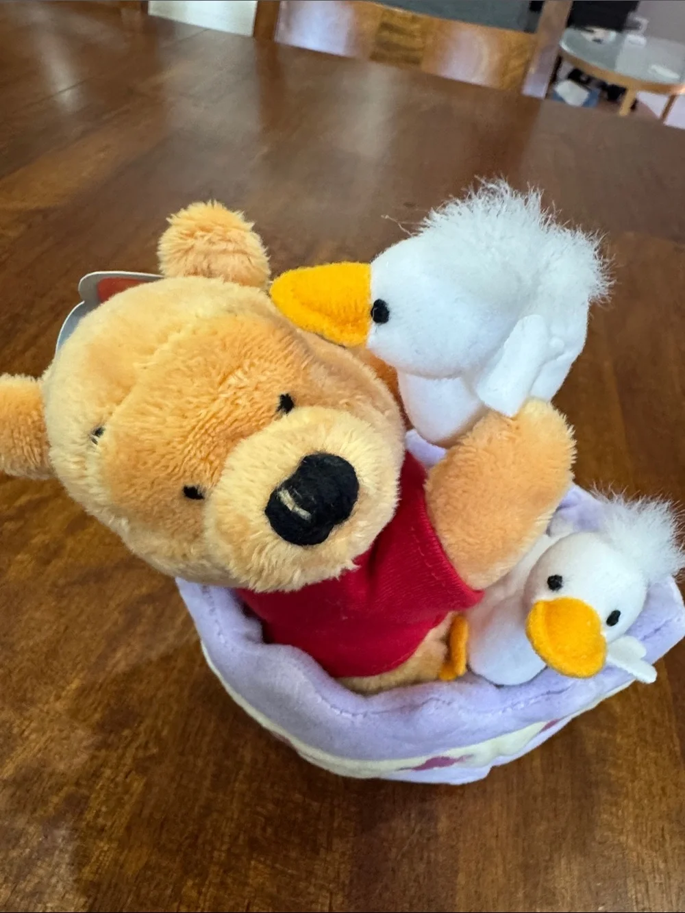 Lot of 3 They Disney Story Plush Easter/ Spring Pooh and Eeyore
